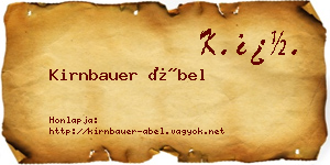 Kirnbauer Ábel névjegykártya